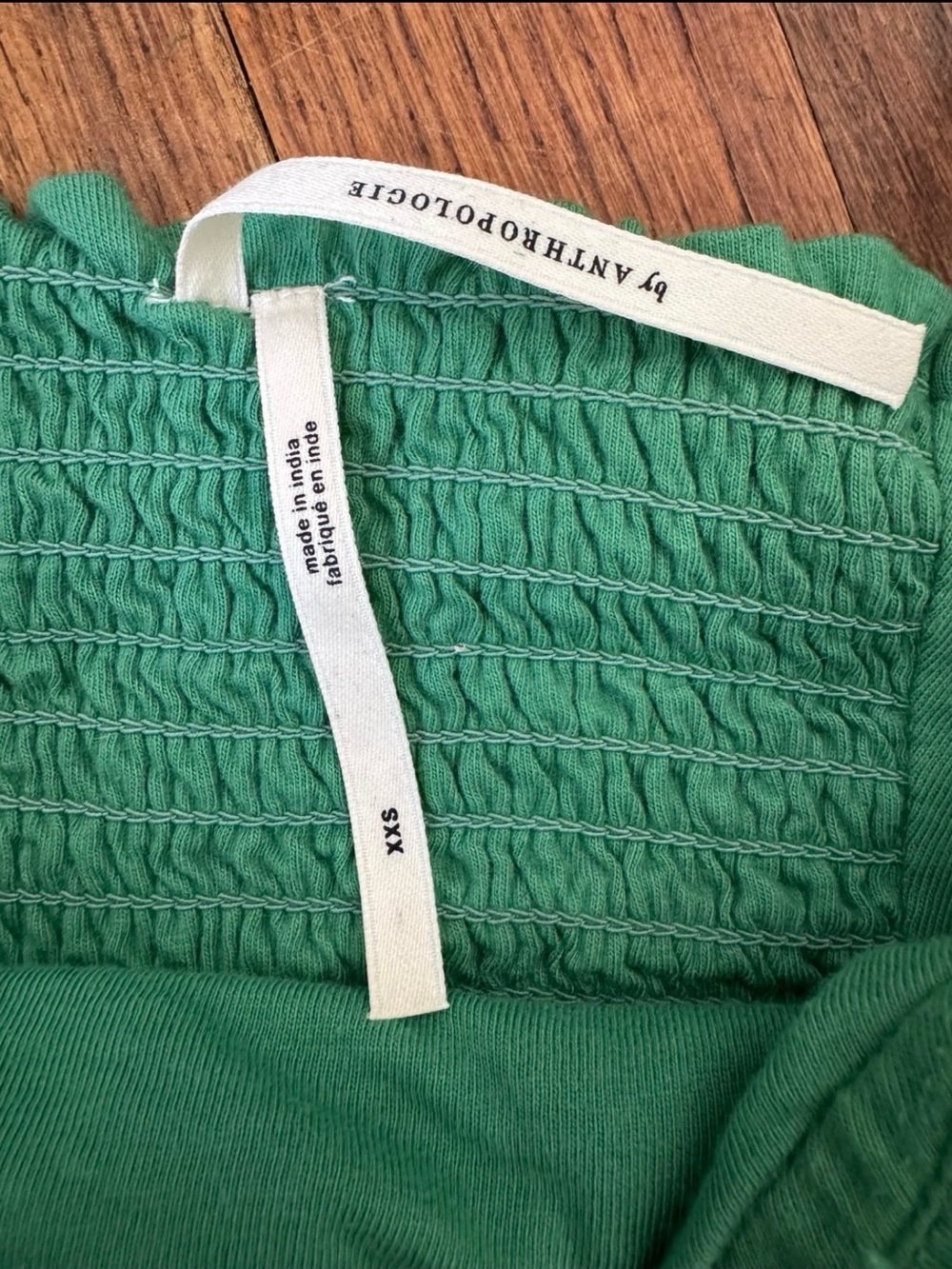 Strapless Green Ruffle Cotton Top - Picture 4 of 4